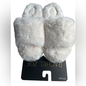 Rachel Zoe‎ Women’s Sz XL Faux Fur White Slippers